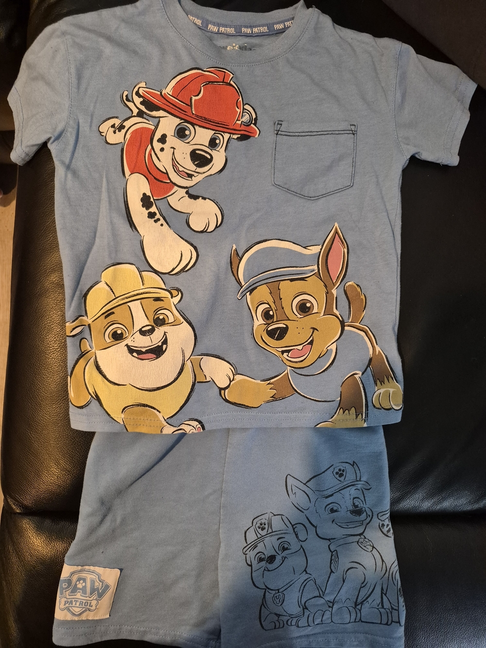 Paw Patrol Light Blue Short Sleeve And Shorts Set